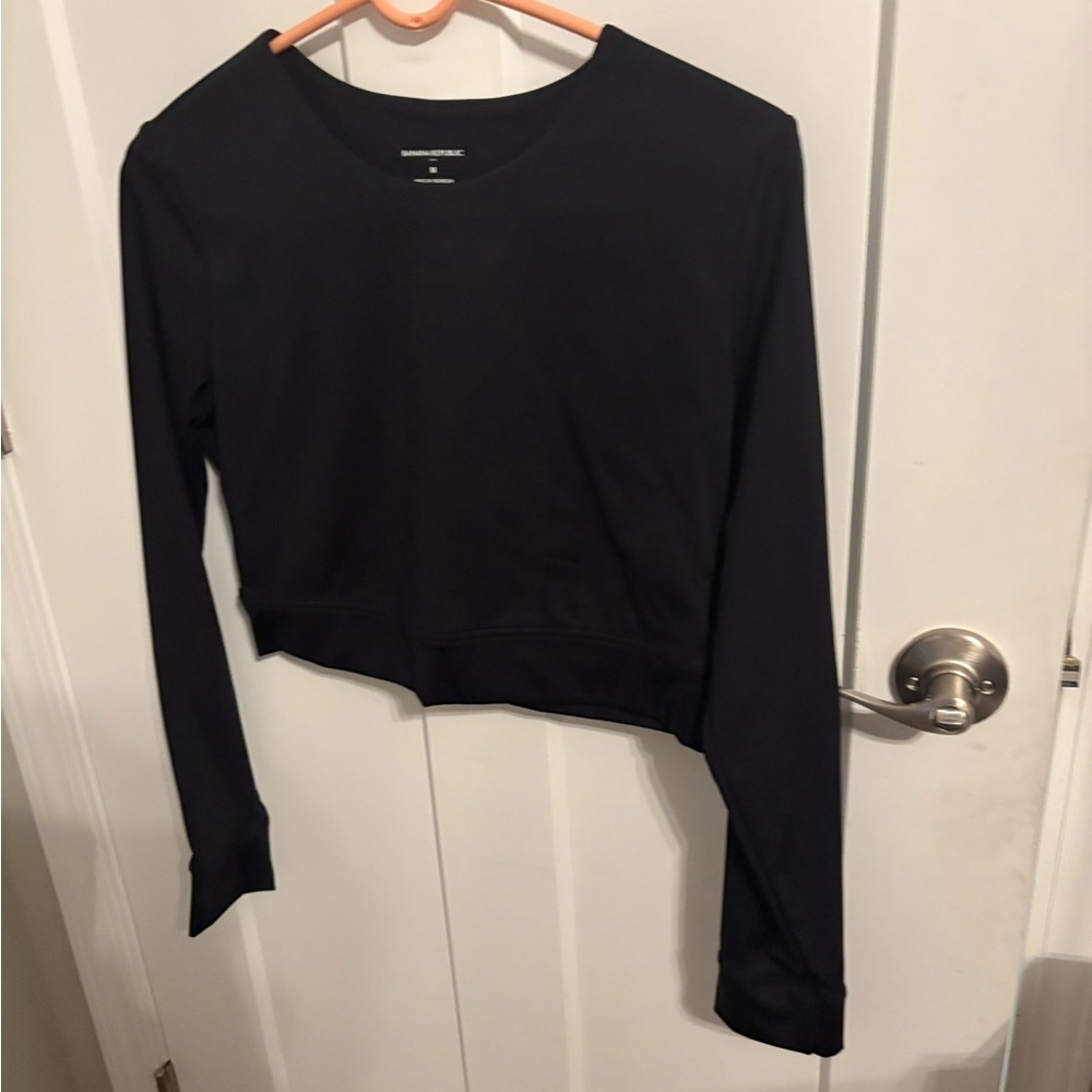 Banana Republic Black Cropped Sweatshirt